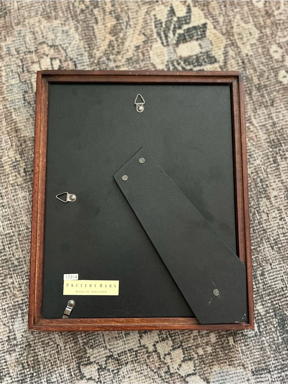 Pottery Barn Wood Gallery Picture Frame Espresso Brown 4x6 Mat Opening